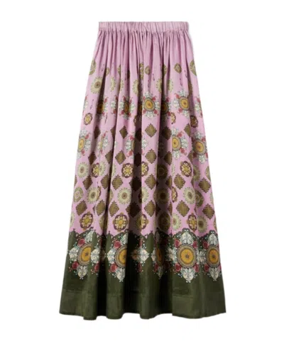 LA DOUBLEJ FLORAL-PRINT MAXI SKIRT