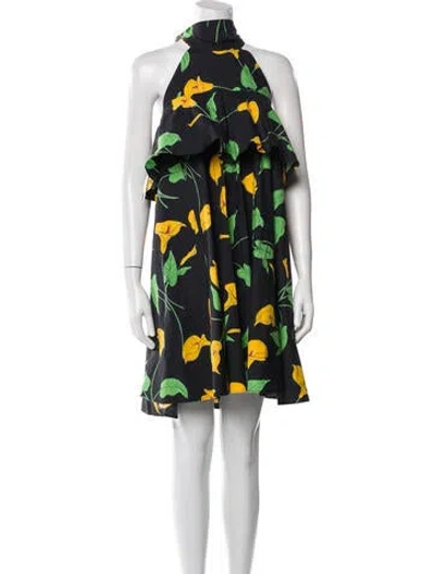 Pre-owned La Doublej Floral Print Midi Length Dress In Blue