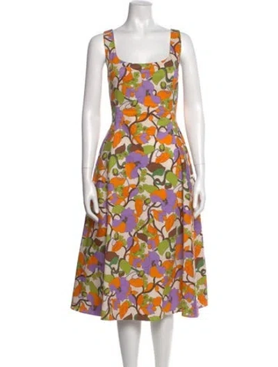 Pre-owned La Doublej Floral Print Midi Length Dress In Multi