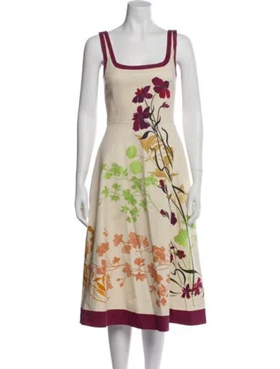 Pre-owned La Doublej Floral Print Midi Length Dress In Multi