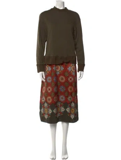 Pre-owned La Doublej Floral Print Midi Length Dress In Multi