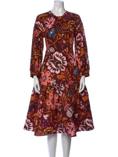 Pre-owned La Doublej Floral Print Midi Length Dress In Multi