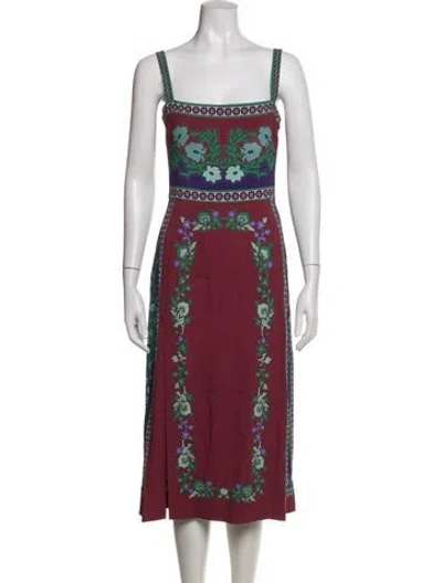 Pre-owned La Doublej Floral Print Midi Length Dress In Multicolor