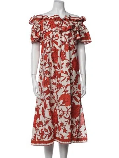 Pre-owned La Doublej Floral Print Midi Length Dress In Multicolor