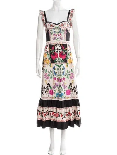 Pre-owned La Doublej Floral Print Midi Length Dress In Multicolor