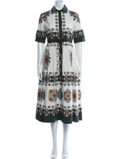 Pre-owned La Doublej Floral Print Midi Length Dress In Neutral
