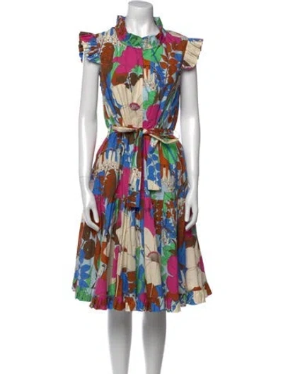 Pre-owned La Doublej Floral Print Midi Length Dress In Pink