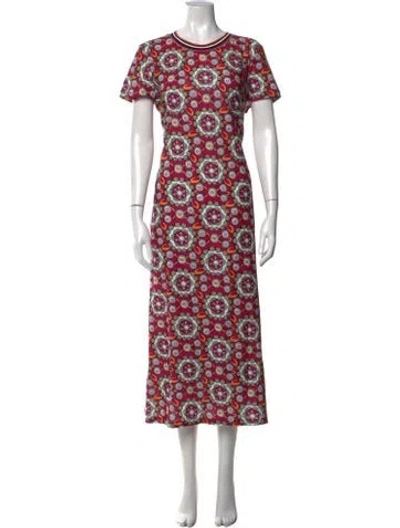Pre-owned La Doublej Floral Print Midi Length Dress In Pink