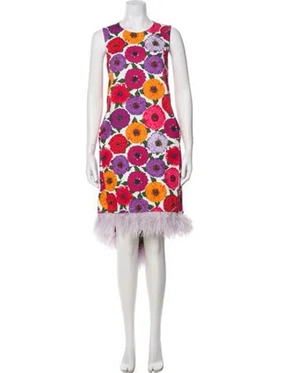 Pre-owned La Doublej Floral Print Midi Length Dress In Purple