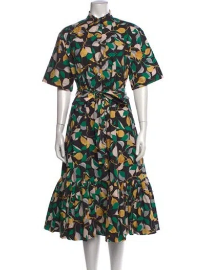 Pre-owned La Doublej Floral Print Midi Length Dress W/ Tags In Black