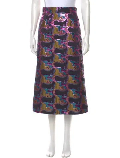 Pre-owned La Doublej Floral Print Midi Length Skirt