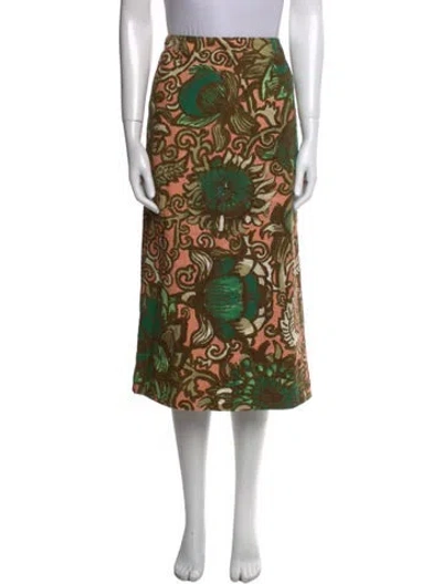 Pre-owned La Doublej Floral Print Midi Length Skirt In Multi
