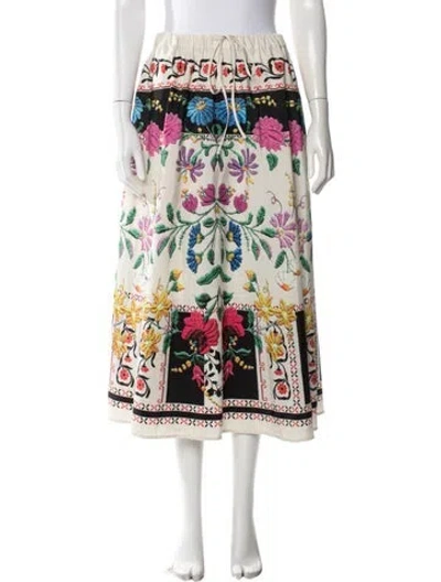 Pre-owned La Doublej Floral Print Midi Length Skirt In Multi