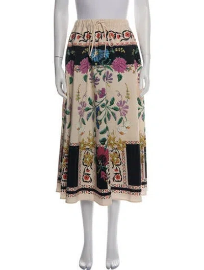 Pre-owned La Doublej Floral Print Midi Length Skirt In Multicolor