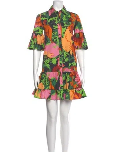 Pre-owned La Doublej Floral Print Mini Dress In Black