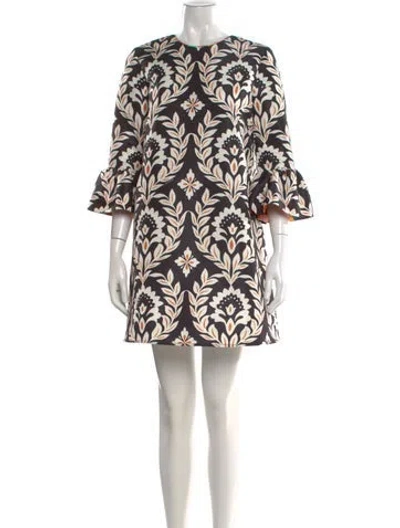 Pre-owned La Doublej Floral Print Mini Dress In Black