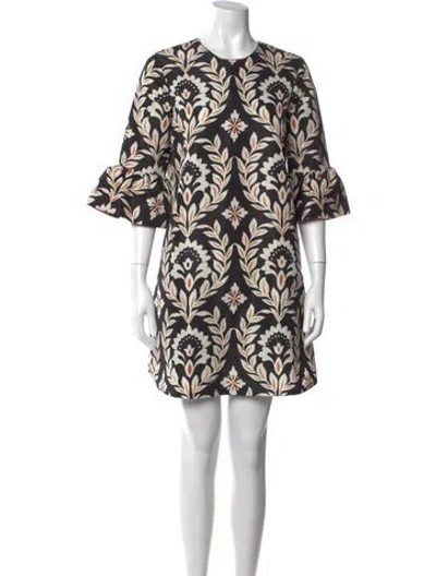 Pre-owned La Doublej Floral Print Mini Dress In Black