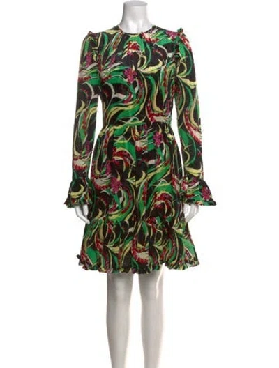Pre-owned La Doublej Floral Print Mini Dress In Black