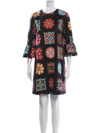 Pre-owned La Doublej Floral Print Mini Dress In Black