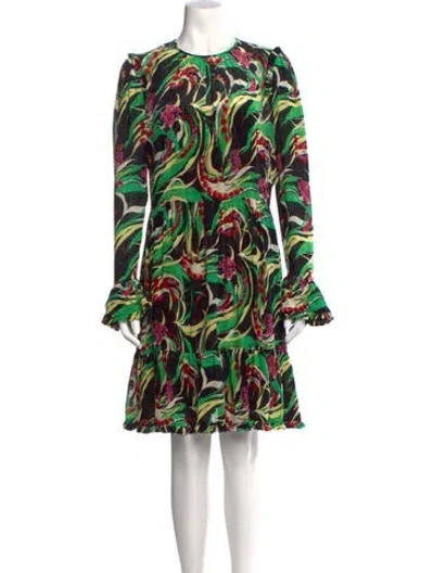 Pre-owned La Doublej Floral Print Mini Dress In Black