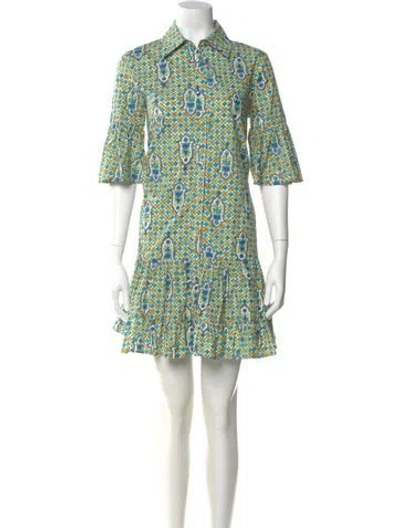 Pre-owned La Doublej Floral Print Mini Dress In Blue