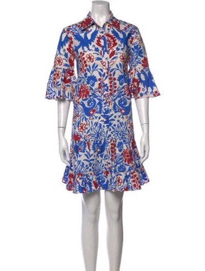 Pre-owned La Doublej Floral Print Mini Dress In Blue