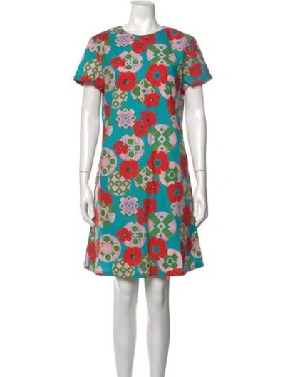 Pre-owned La Doublej Floral Print Mini Dress In Blue