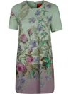 La Doublej Floral-print Mini Dress In Green
