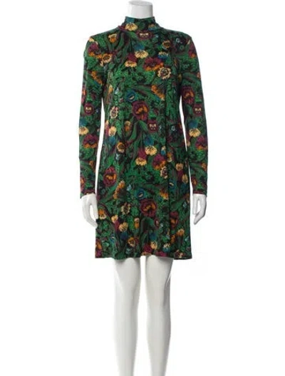 Pre-owned La Doublej Floral Print Mini Dress In Green