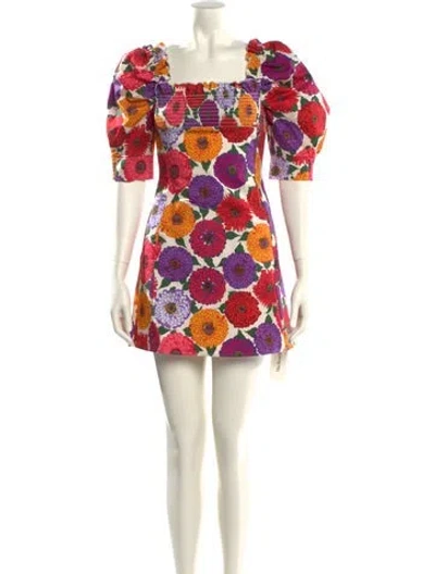 Pre-owned La Doublej Floral Print Mini Dress In Multi