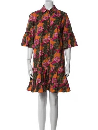 Pre-owned La Doublej Floral Print Mini Dress In Multi