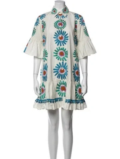 Pre-owned La Doublej Floral Print Mini Dress In Multi