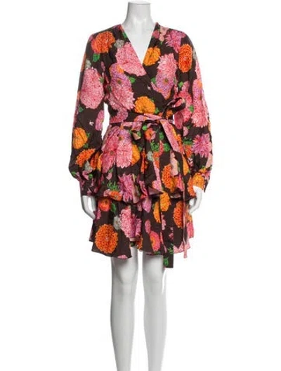 Pre-owned La Doublej Floral Print Mini Dress In Multicolor
