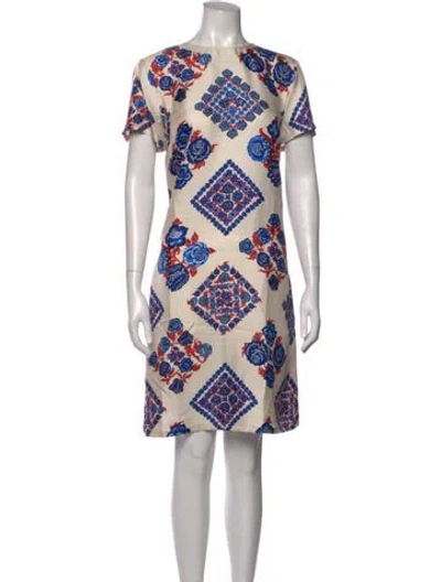 Pre-owned La Doublej Floral Print Mini Dress In Neutral