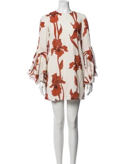 Pre-owned La Doublej Floral Print Mini Dress In Neutrals