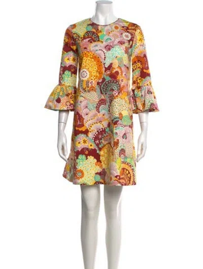 Pre-owned La Doublej Floral Print Mini Dress In Orange