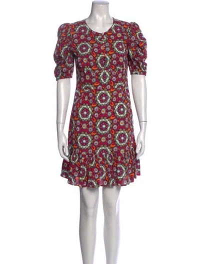 Pre-owned La Doublej Floral Print Mini Dress In Orange/pink