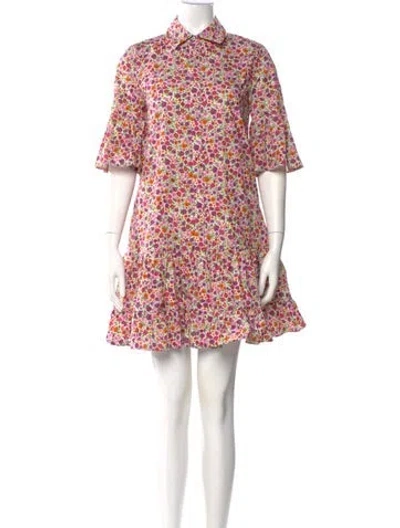 Pre-owned La Doublej Floral Print Mini Dress In Pink