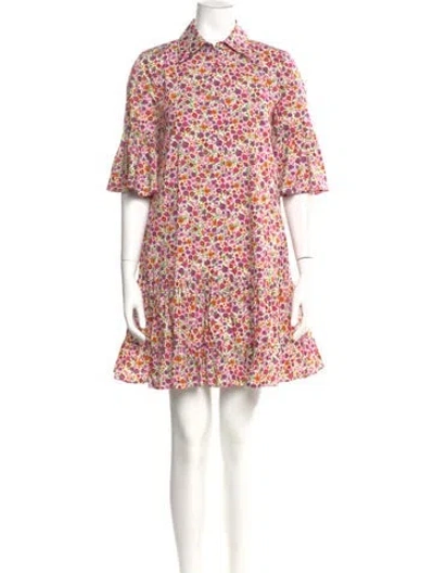 Pre-owned La Doublej Floral Print Mini Dress In Pink