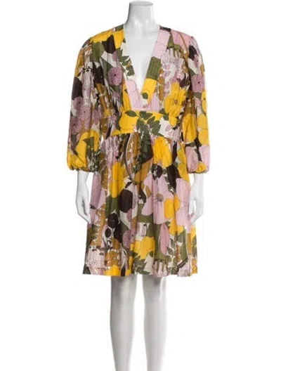 Pre-owned La Doublej Floral Print Mini Dress In Pink