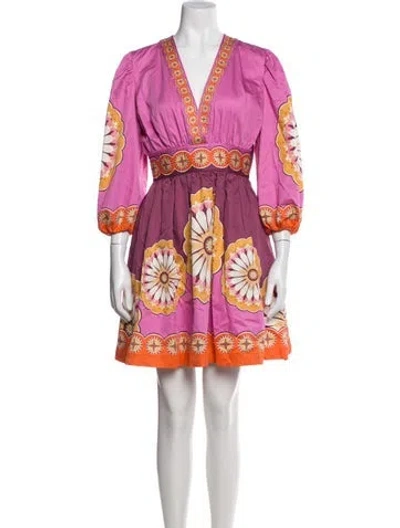 Pre-owned La Doublej Floral Print Mini Dress In Pink
