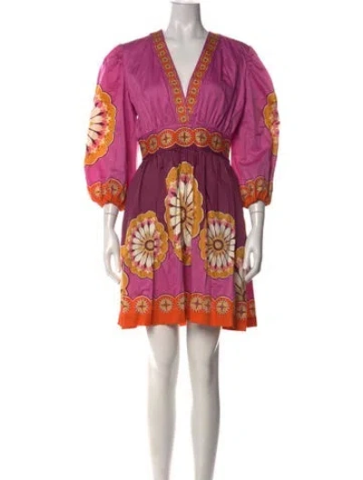 Pre-owned La Doublej Floral Print Mini Dress In Pink