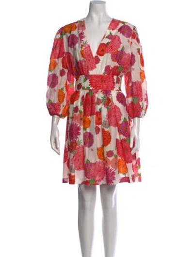 Pre-owned La Doublej Floral Print Mini Dress In Pink