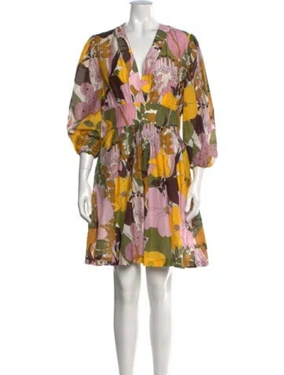 Pre-owned La Doublej Floral Print Mini Dress In Pink