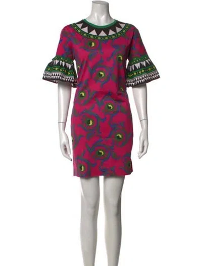 Pre-owned La Doublej Floral Print Mini Dress In Pink