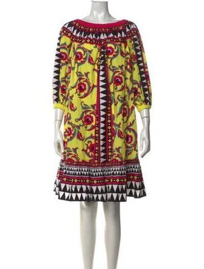 Pre-owned La Doublej Floral Print Mini Dress In Pink/yellow