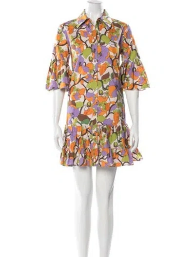 Pre-owned La Doublej Floral Print Mini Dress In Purple