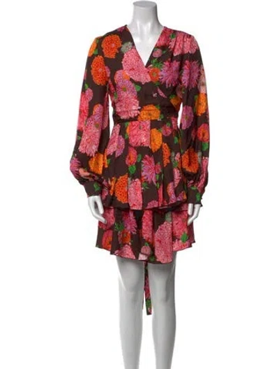 Pre-owned La Doublej Floral Print Mini Dress In Red