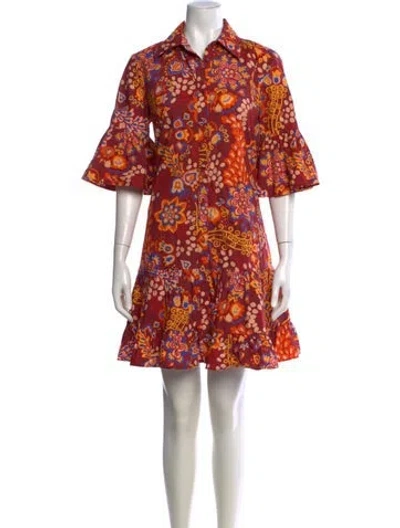 Pre-owned La Doublej Floral Print Mini Dress In Red