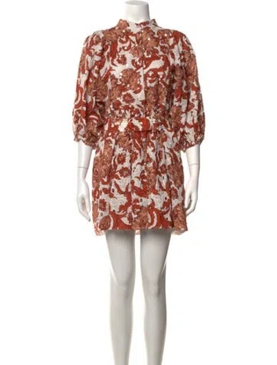 Pre-owned La Doublej Floral Print Mini Dress In Red